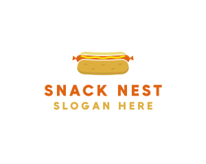 Hot Dog Bun Food logo design