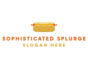 Hot Dog Bun Food logo design