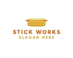 Hot Dog Bun Food logo design