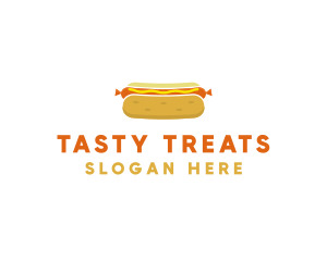 Hot Dog Bun Food logo design