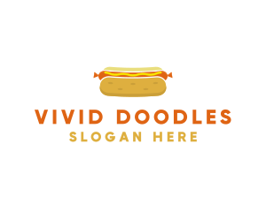 Hot Dog Bun Food logo design