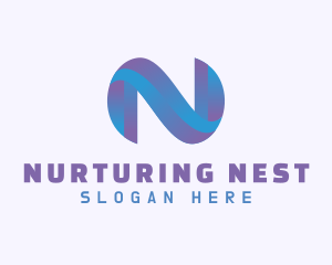 Gradient Startup Letter N logo design