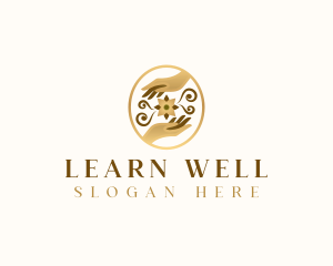 Floral Wellness Hand logo design