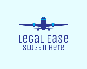 Blue Airplane Flight Logo