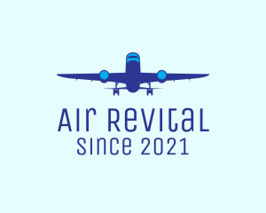 Blue Airplane Flight logo design