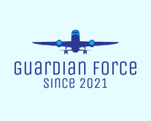 Blue Airplane Flight logo design