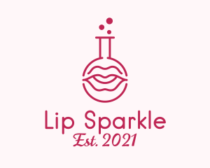 Pink Flask Lips logo design