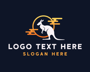 Wild Kangaroo Animal logo