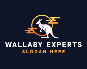 Wild Kangaroo Animal logo