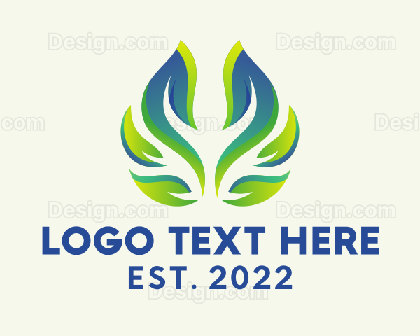 3D Herbal Leaf Gardening Logo