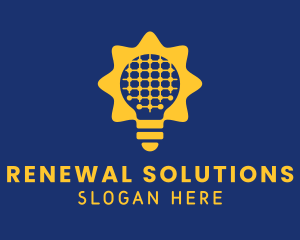 Renewable Solar Bulb  logo design