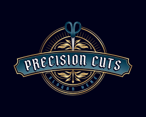 Premium Barbershop Scissors logo design