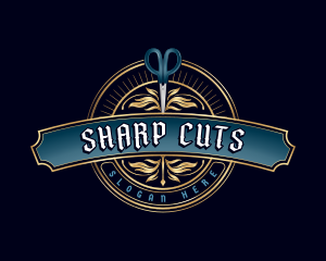 Premium Barbershop Scissors logo