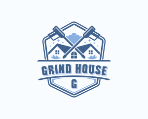 Pressure Washing Roof Cleaner logo design