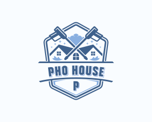 Pressure Washing Roof Cleaner logo design