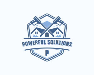 Pressure Washing Roof Cleaner logo design