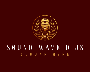 Elegant Podcast Microphone logo design