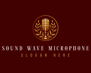 Elegant Podcast Microphone logo design