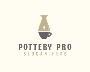 Pottery Coffee Cafe logo design