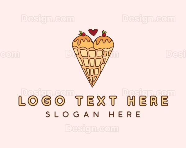 Heart Ice Cream Boobs Logo