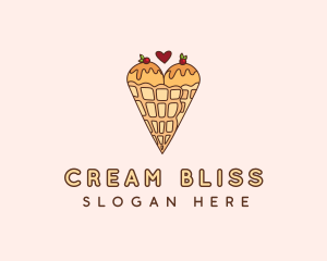 Heart Ice Cream Boobs logo design