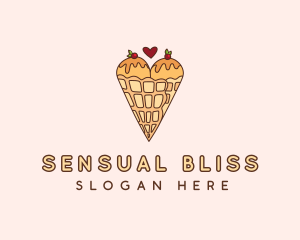 Heart Ice Cream Boobs logo design