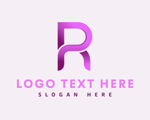 Gradient Feminine Letter R logo