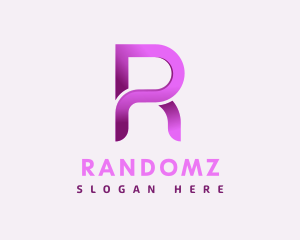 Gradient Feminine Letter R logo design