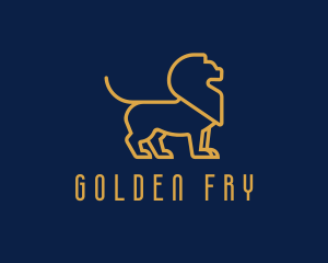 Golden Business Lion logo design