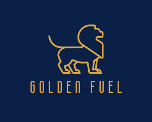 Golden Business Lion logo design