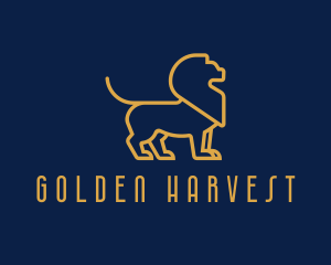 Golden Business Lion logo design