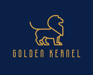 Golden Business Lion logo design