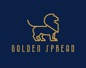 Golden Business Lion logo design