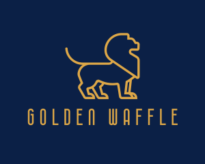 Golden Business Lion logo design