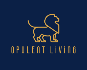 Golden Business Lion logo design