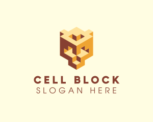 3D Block Game logo design