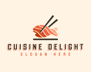 Sashimi Fish Sushi logo design