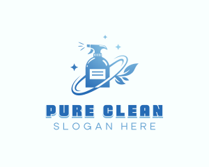 Disinfection Spray Bottle Sanitation logo design