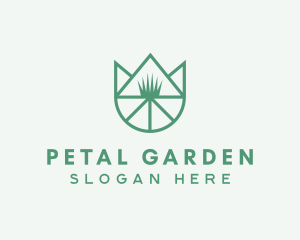 Tulip Flower Grass logo design