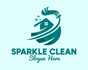 House Broom Cleaning Sparkle logo