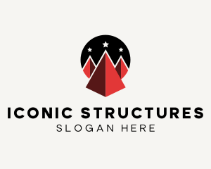 Triangle Pyramid Structure logo design