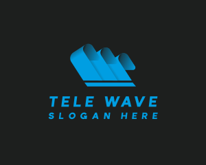 Modern 3D Waves Business logo design