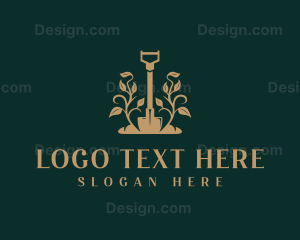 Planting Shovel Landscaper Logo