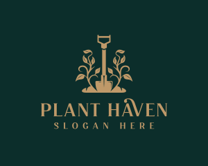 Planting Shovel Landscaper logo design