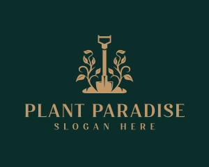 Planting Shovel Landscaper logo design