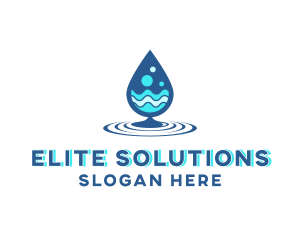 Water Droplet Wave Logo