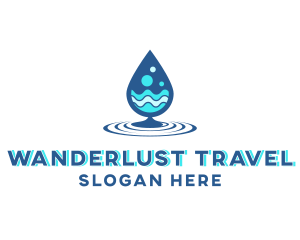 Water Droplet Wave Logo