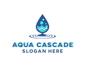 Water Droplet Wave logo design