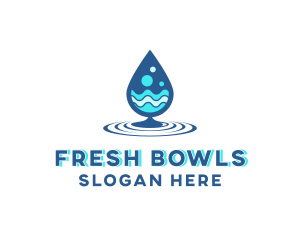 Water Droplet Wave logo design