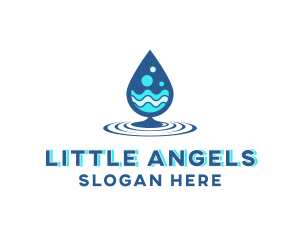 Water Droplet Wave logo